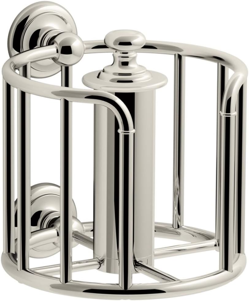 KOHLER K-72576-SN Artifacts Toilet Tissue Carriage, Vibrant Polished Nickel