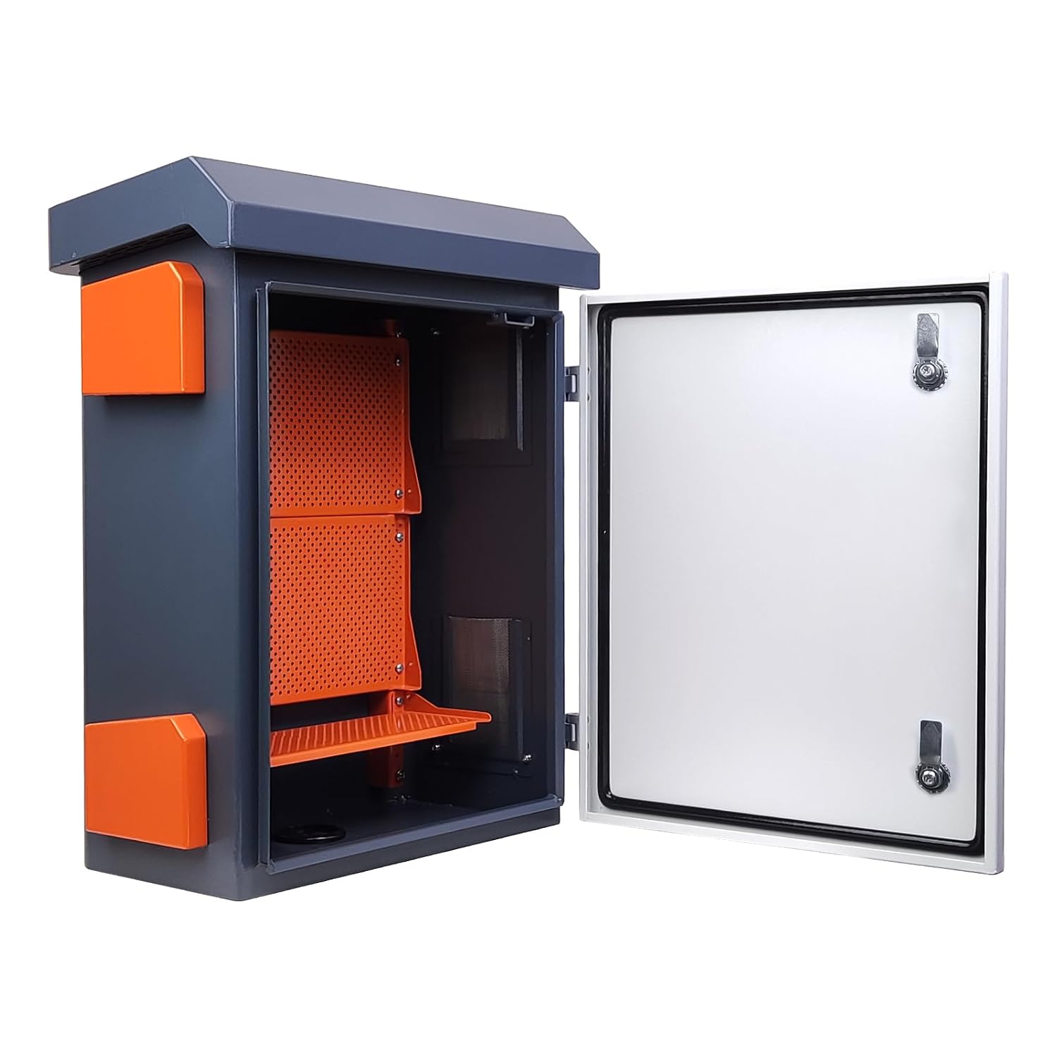 Outdoor Electrical Box Nema Enclosure - 19.7*23.6*11.8' Universal IP Weatherproof Equipment Box,Galvanized Plate Electrical Enclosure,with Removable Mounting Plate and Muffin Fan Vent(50 * 60 * 30cm)