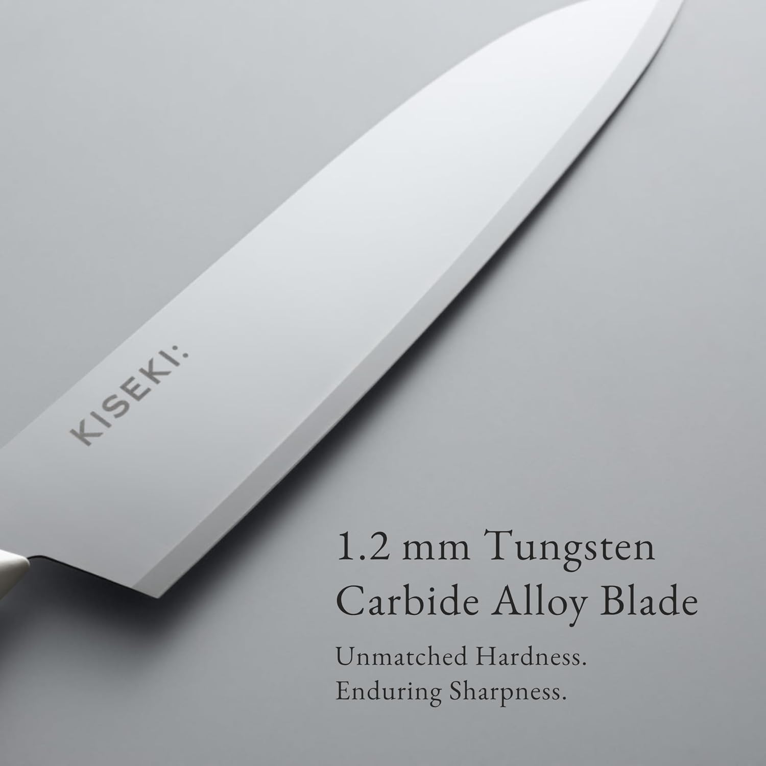 KISEKI: 7.1 Inch Santoku Japanese Chef's Knife, 1.2 mm Tungsten Carbide Alloy Blade, Ergonomic Beech Wood Handle, Rust Resistant, Made in Japan