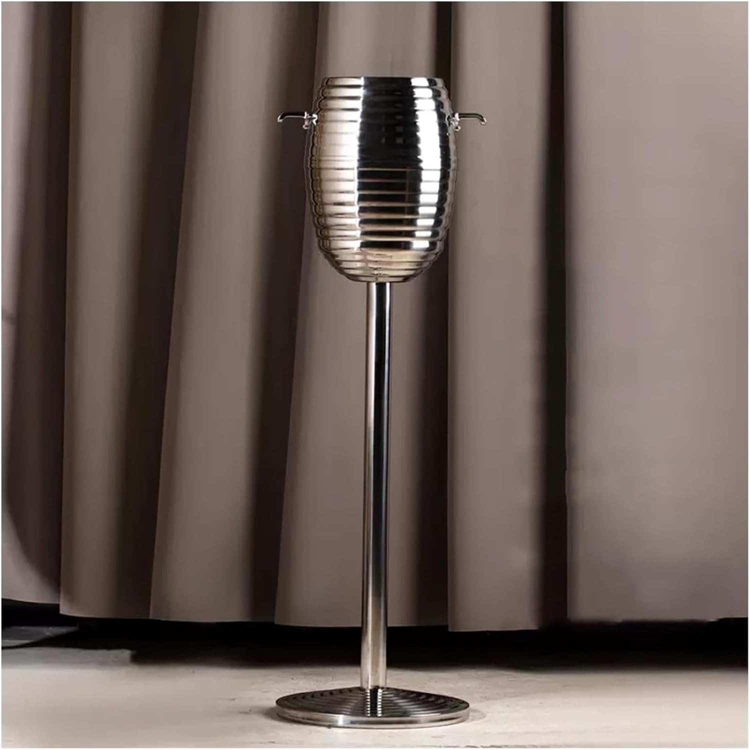 Ice Bucket with Stand， Stainless Steel 5L Standing Ice Bucket for Party Bar Ktv Wedding Club BBQ Home