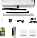 Olideauto Heavy Duty Commercial Door Operator Olide-120B,Low Power Auto Swing Door with 2PCS Exit Buttons and Stainless Steel DC12V 881lbs Electric Lock