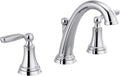 Delta Woodhurst Chrome Bathroom Faucet 3 Hole, 8 Inch Widespread Bathroom Sink Faucet for Vanity, Metal Push-Pop Drain Assembly, Chrome 3532LF
