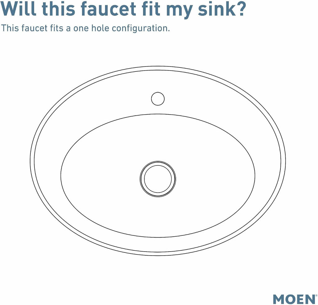 Moen S6710BN 90 Degree One-Handle Single Hole Modern Bathroom Sink Faucet, Brushed Nickel