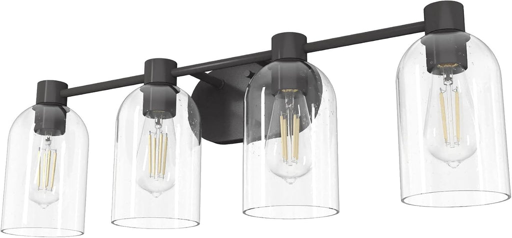 Hunter - Lochemeade 4-light Noble Bronze, Medium Size Vanity Light, Dimmable, for Bedrooms, Kitchens, Foyers, Bathrooms - 19713
