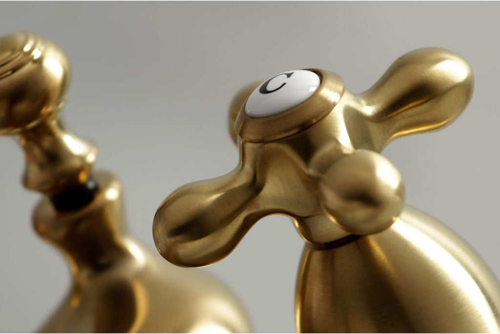 Kingston Brass KS3607AX 4 in. Centerset Bathroom Faucet, Brushed Brass