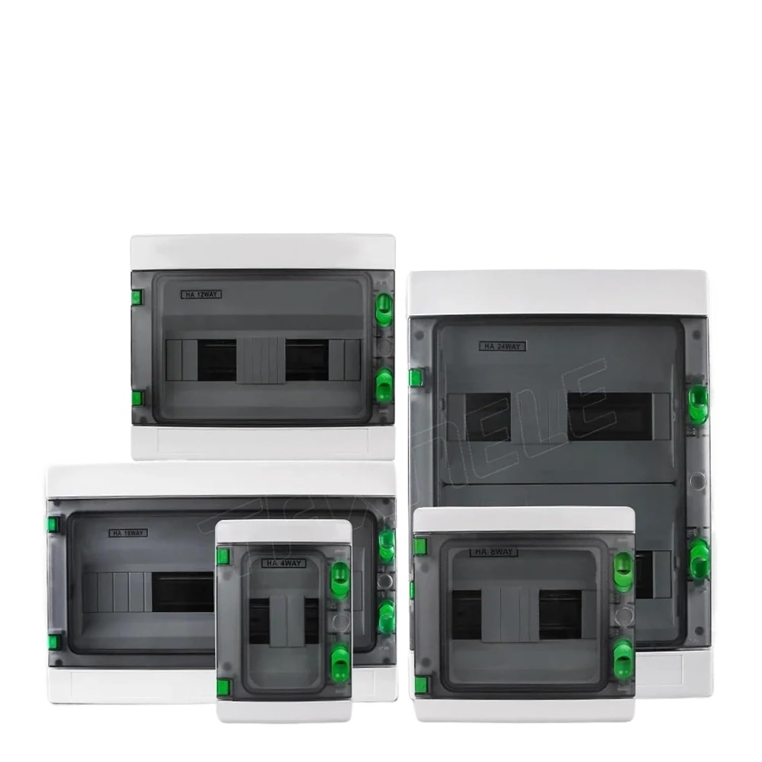 IP65 Outdoor Waterproof Electrical Distribution Box 4 8 12 18 24 Ways MCB Switch Meter Timer PC Plastic Junction Wire(18 Ways)