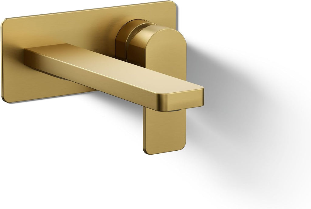 Kohler 22567-4-2MB Parallel® Wall-Mount Single-Handle Bathroom Sink Faucet, 1.2 gpm, Vibrant Brushed Moderne Brass