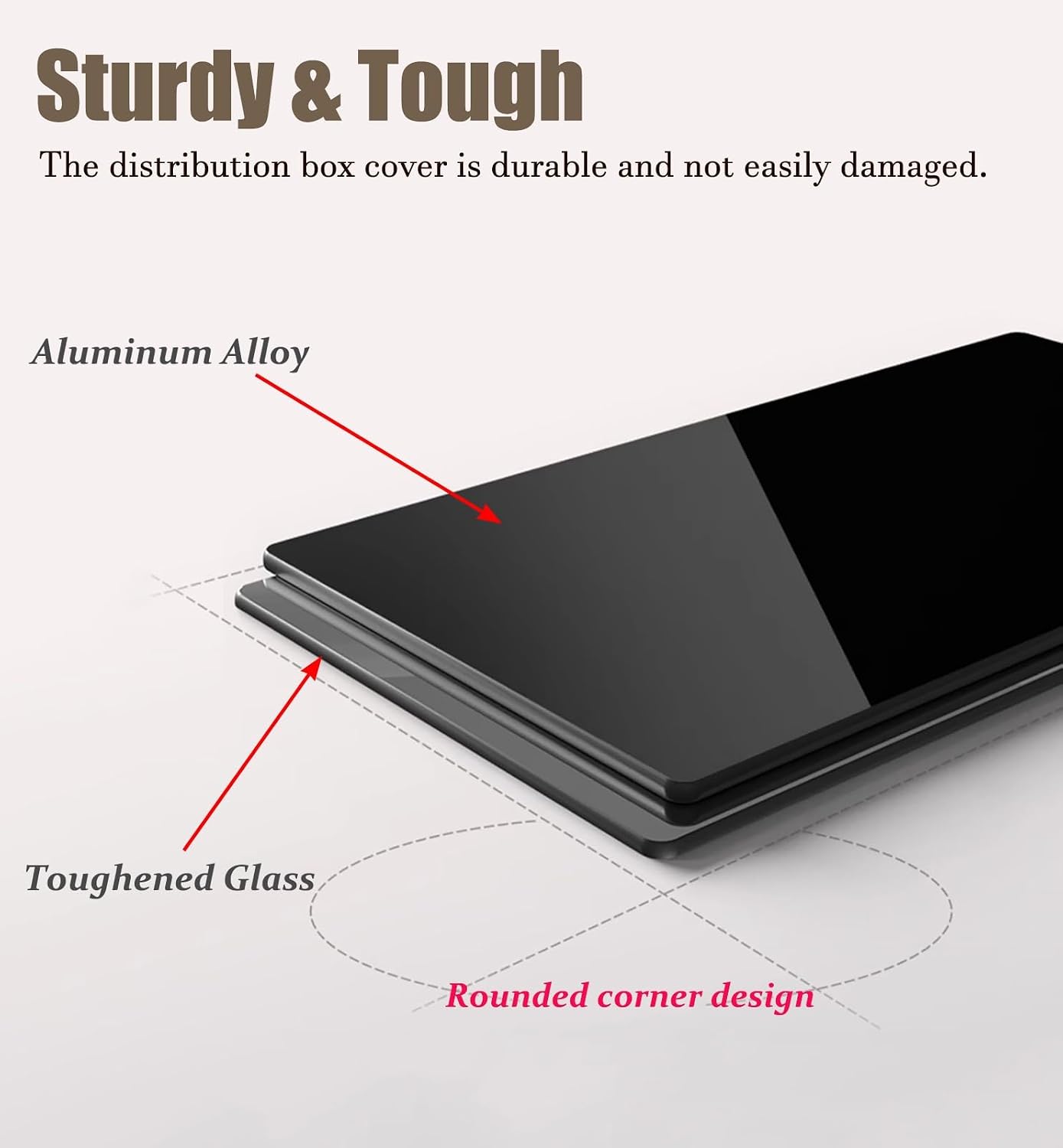 Electrical Panel Cover Sliding Electric Meter Box Cover, Wall Mounted Breaker Box Home, Decorative Electrical Panel Cover, Aluminum Frame + Tempered Glass Screen(Black2,WXL-35 x 45CM-13.7X17.7')