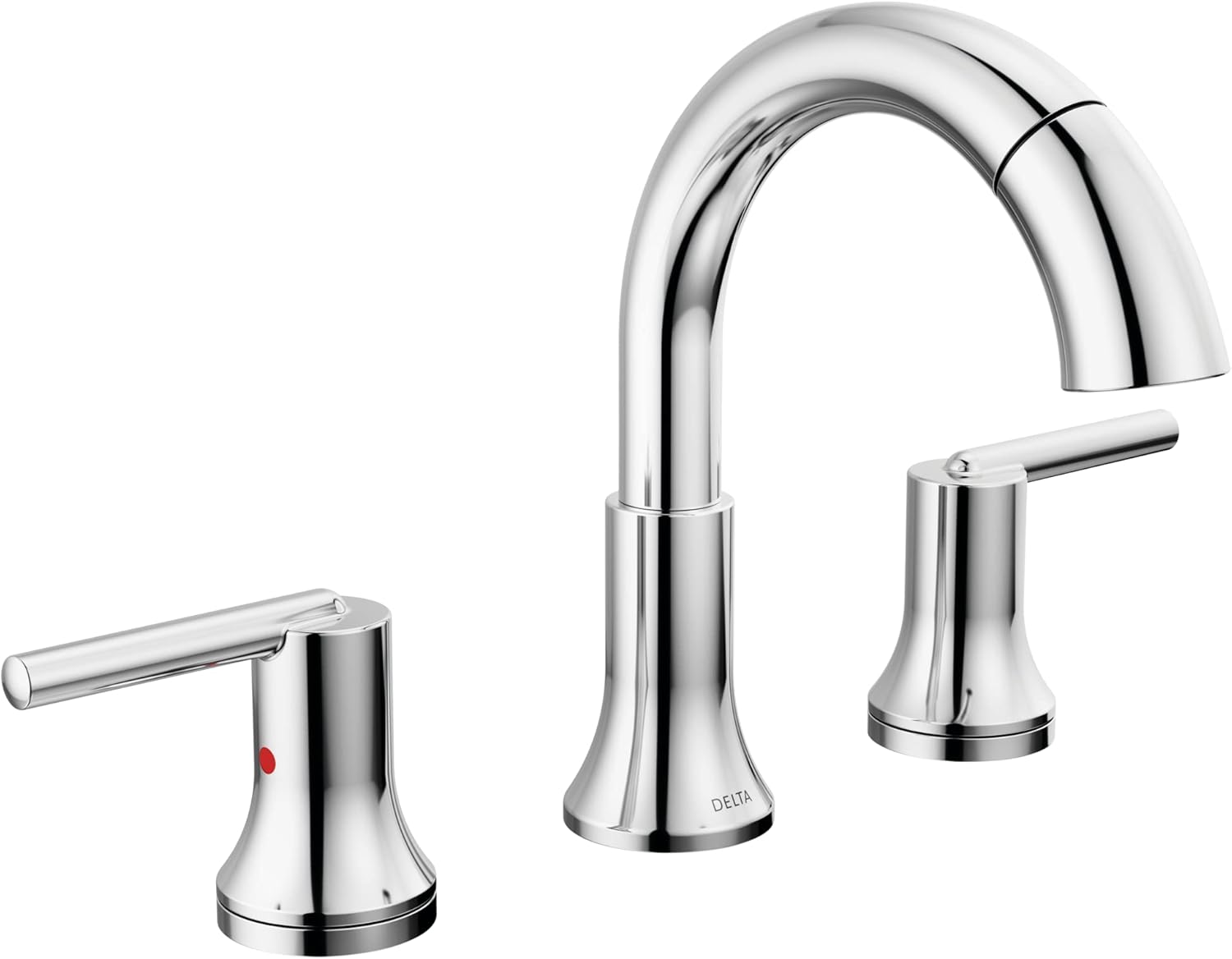 Delta Faucet Trinsic Pull Down Bathroom Faucet, Bathroom Pull Out Faucet, Chrome Widespread Bathroom Faucet 3 Hole with Pull Down Sprayer, Bathroom Sink Faucet Magnetic Docking, Chrome 3559-PD-DST