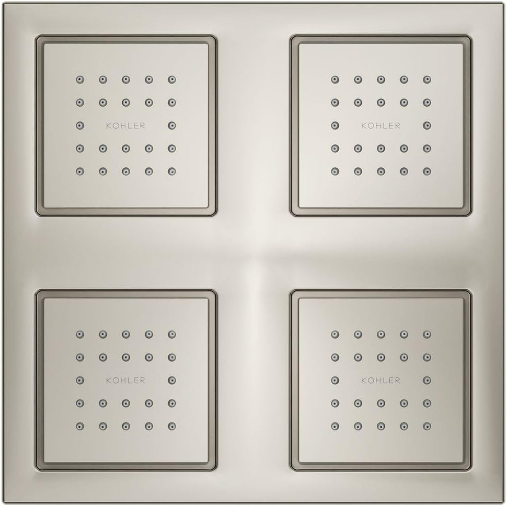 Kohler 98740-SN WaterTile® Rain Overhead shower panel with four 22-nozzle sprayheads, Vibrant Polished Nickel