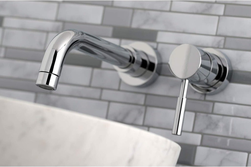 Kingston Brass KS8111DL Single-Handle Wall Mount Bathroom Faucet, Polished Chrome,8' Spout Reach