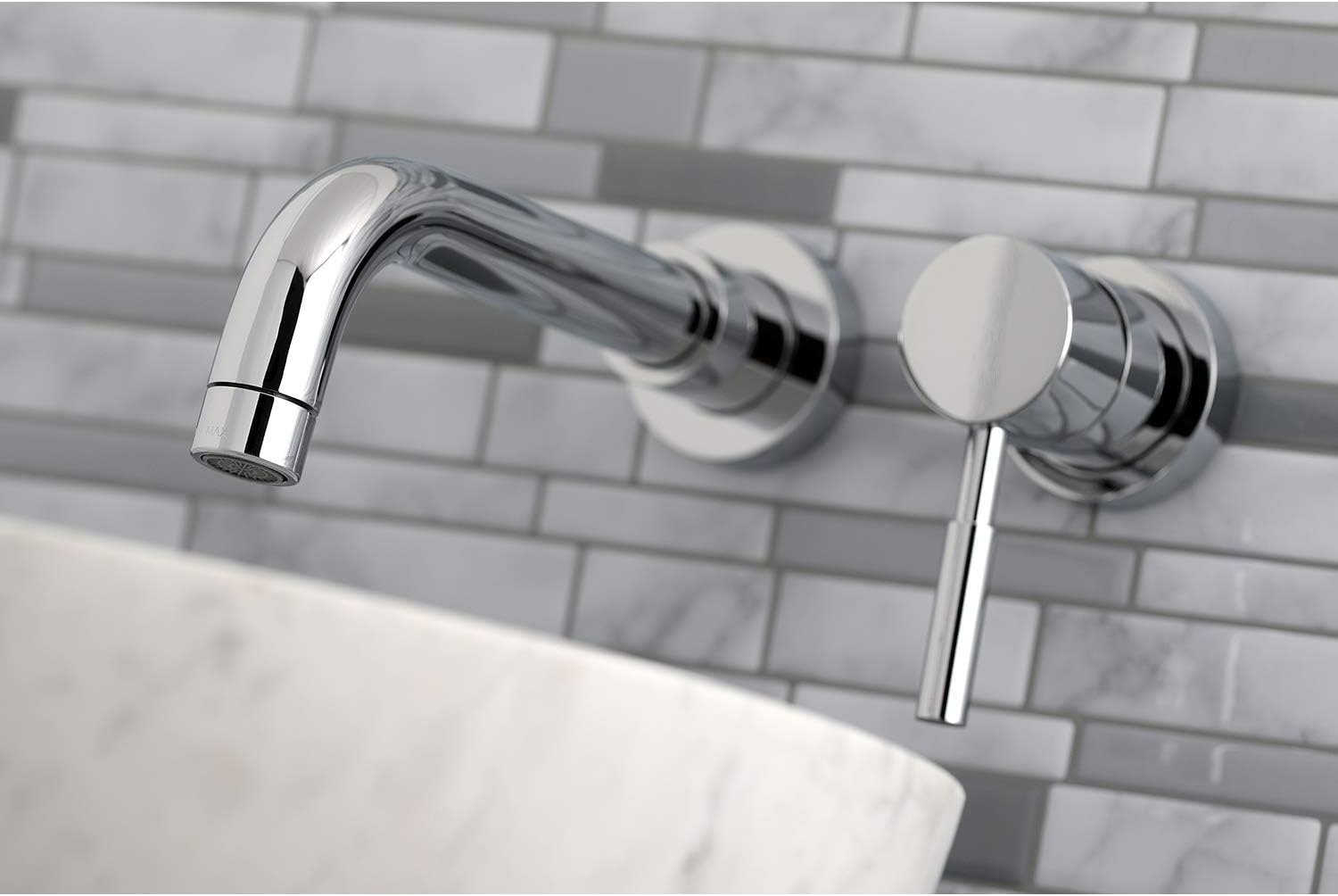 Kingston Brass KS8111DL Single-Handle Wall Mount Bathroom Faucet, Polished Chrome,8' Spout Reach