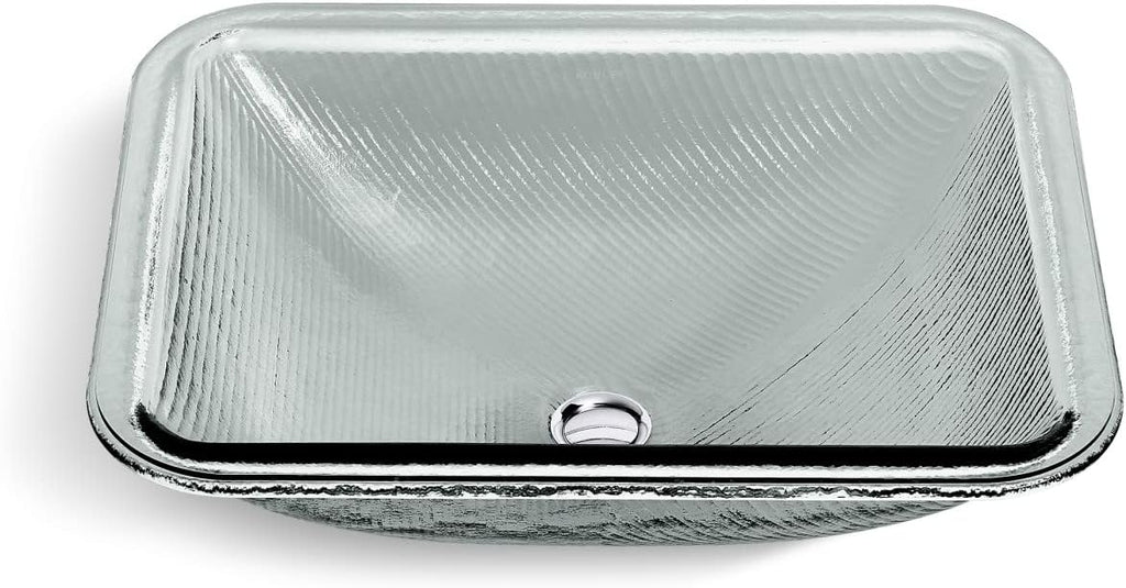KOHLER K-28823-TG8 ARTIST EDITIONS Yepsen Collection Glass Undermount Bathroom Sink 17'' x 13''Rectangle Basin Trans Stone