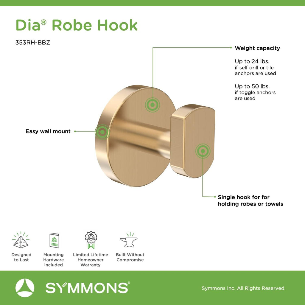 Symmons 35AC4BUNDLEBBZ Bathroom-Hardware, 4 Pieces, Brushed Bronze