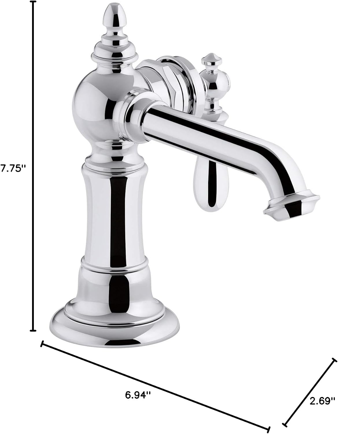 Kohler 72762-9M-CP Artifacts® Single-Handle Bathroom Sink Faucet, 1.2 gpm, Polished Chrome