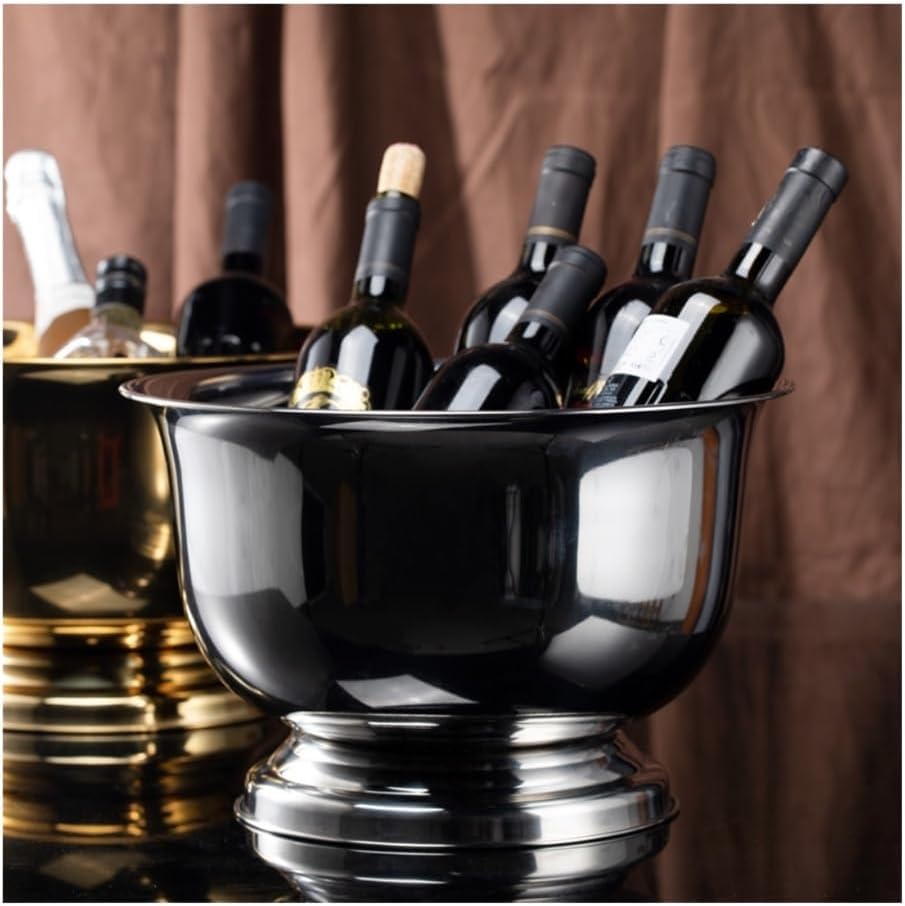 Iice Bucket, Stainless Steel Champagne Ice Bucket for Bar Party Outdoor Home,Ice Bucket for Parties(Silver)