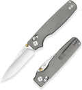 Kizer Original 2 EDC Pocket Knife, 3.17' S45VN Modified Drop Point Folding Knife with Titanium Handle, Thumb Stud Opener Clutch Lock, for Camping Hiking Fishing Ki3605.2MA1