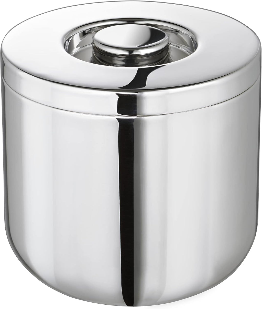 Christofle Oh de Christofle Stainless Steel Insulated Ice Bucket #5942015, Silver, 6.3 inch Height x 6.3 inch Diameter