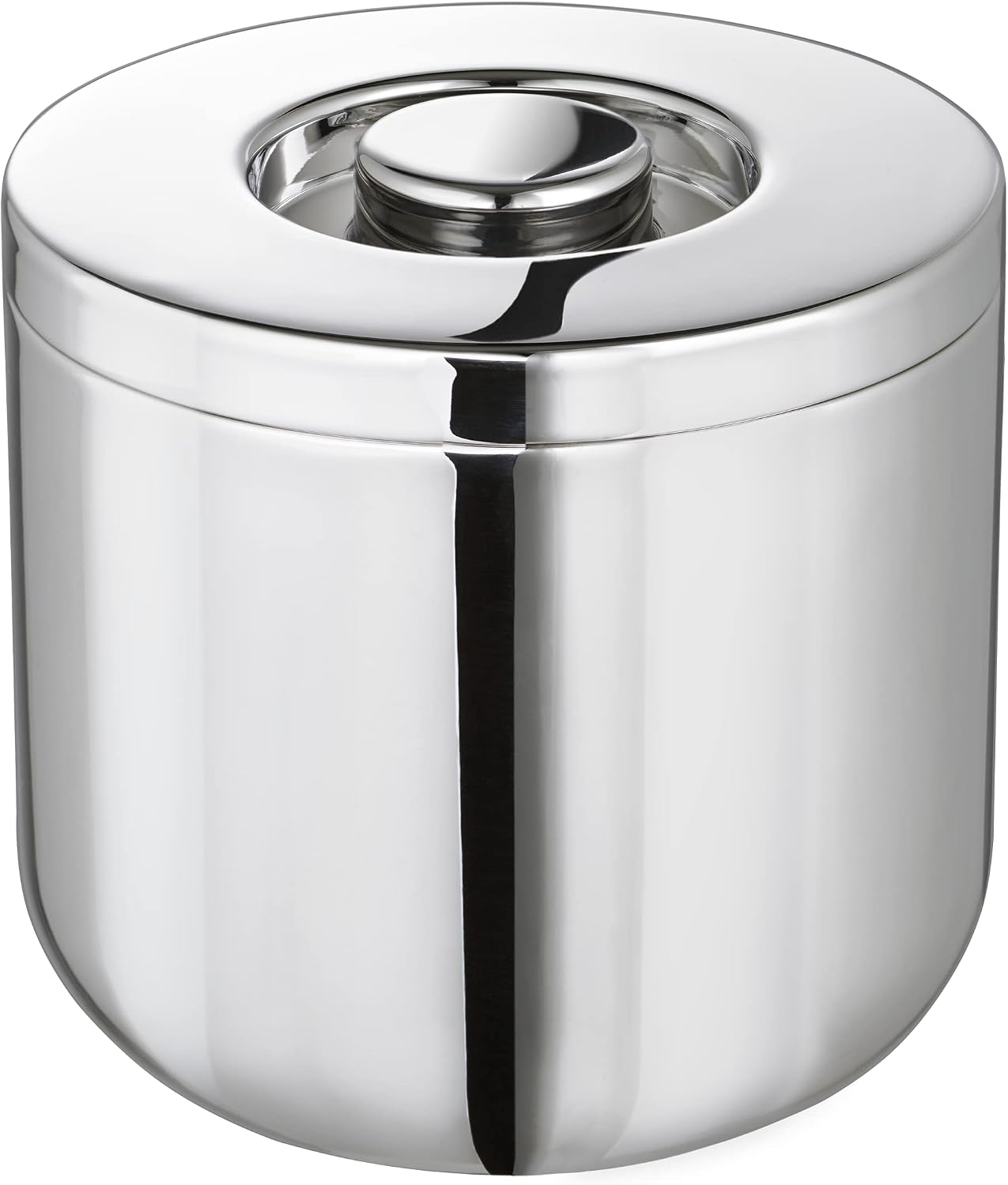 Christofle Oh de Christofle Stainless Steel Insulated Ice Bucket #5942015, Silver, 6.3 inch Height x 6.3 inch Diameter