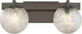 Savoy House 8-1017-2-15 Darien Contemporary Ice Glass Bathroom Vanity Wall Light, 2-Light 120 Total Watts, 7' H x 17' W, Mediterranean Bronze