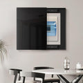 Electrical Panel Cover Sliding Electric Meter Box Cover, Wall Mounted Breaker Box Home, Decorative Electrical Panel Cover, Aluminum Frame + Tempered Glass Screen(Black2,WXL-40 x 50CM-15.7X19.7')