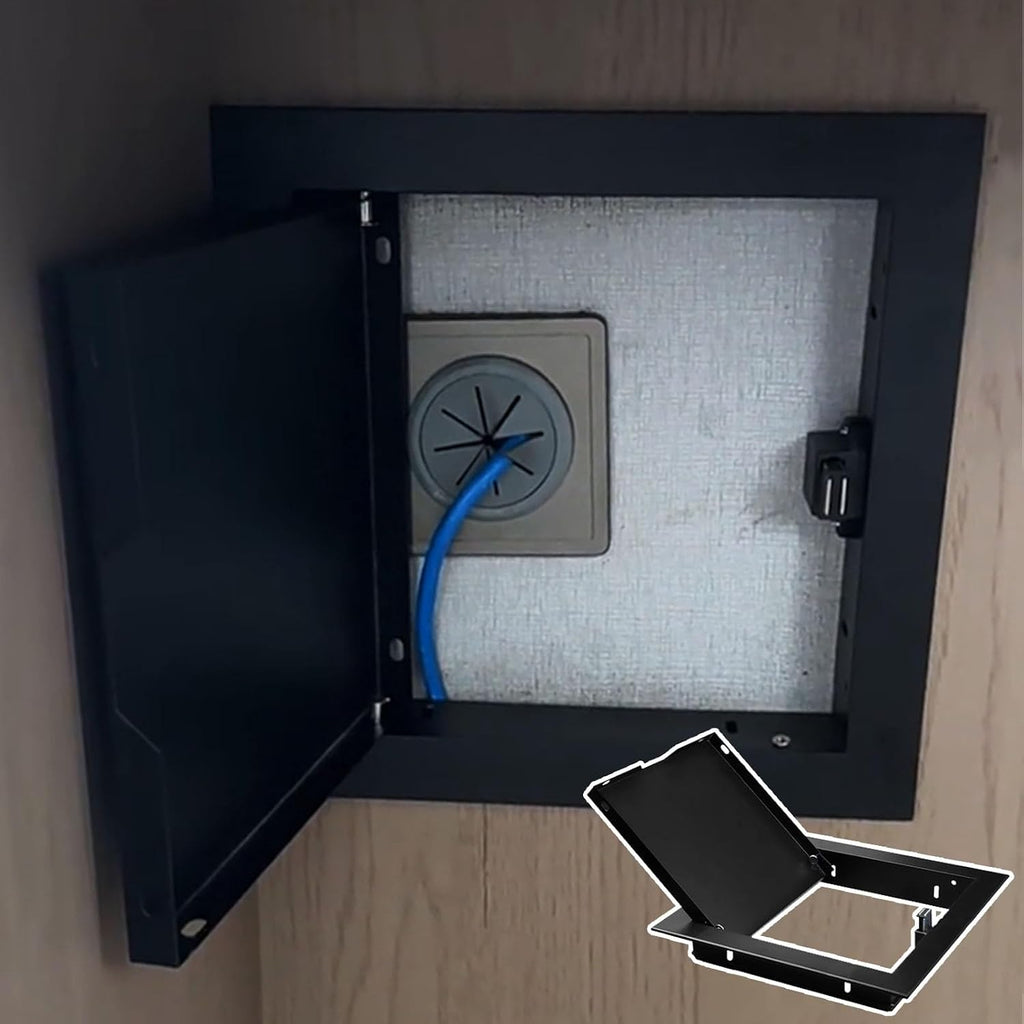 Drywall Ceiling Attic Door Cover, Electrical Panel Closet Access Door Black, Bathroom Kitchen Cords Hole Box Inspection Hatch, Plumbing Service Plate(35.5x45cm/14x17.7in)