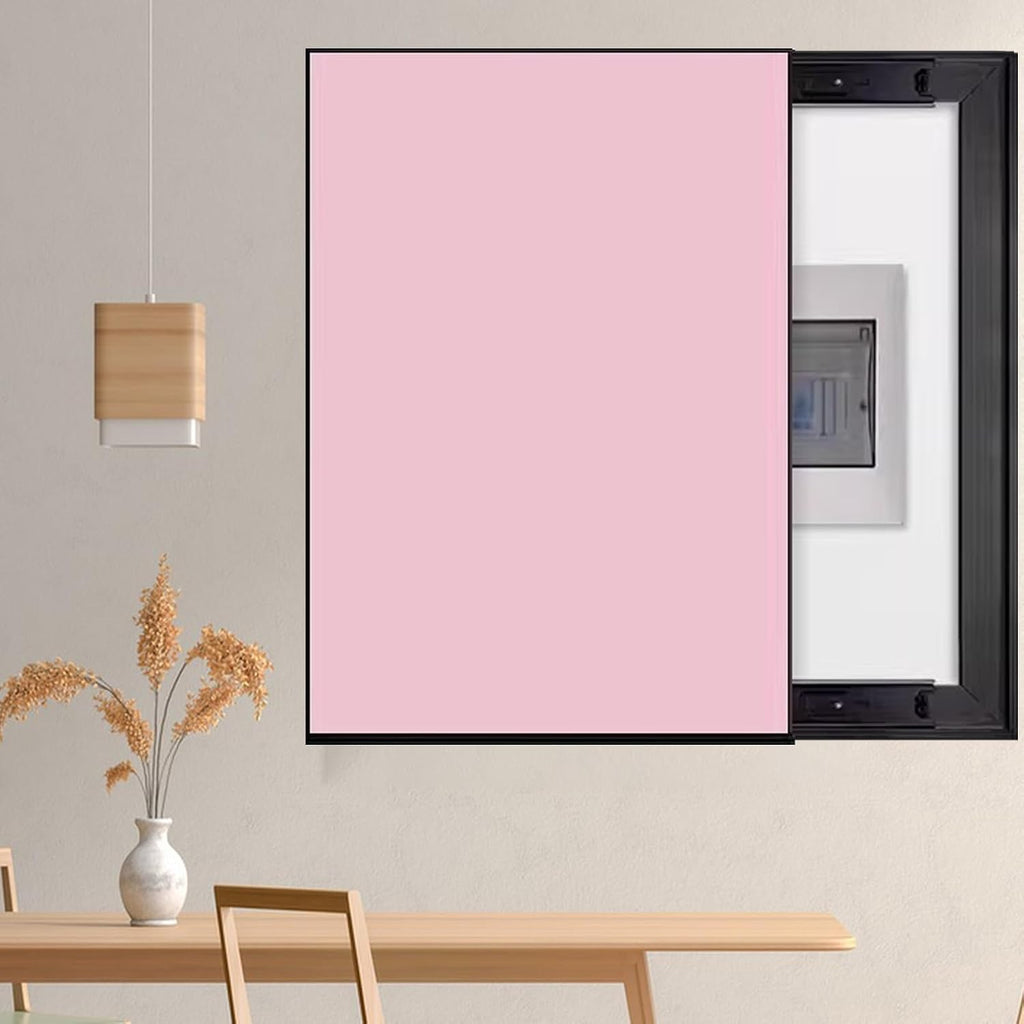 Vertical Breaker Box Cover for Decorative Electrical Panel, Indoor Fuse Box Cover for Wall Artative, Hide Meter Electric Cover with Sliding Design(Pink,40x50cm(15 3/4x19 3/4'))