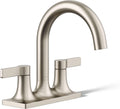 KOHLER K-28124-4-BN Venza® Centerset Bathroom Sink Faucet, 3-Hole, 1.2 GPM, Easy Installation, Corrosion Resistant, Vibrant Brushed Nickel