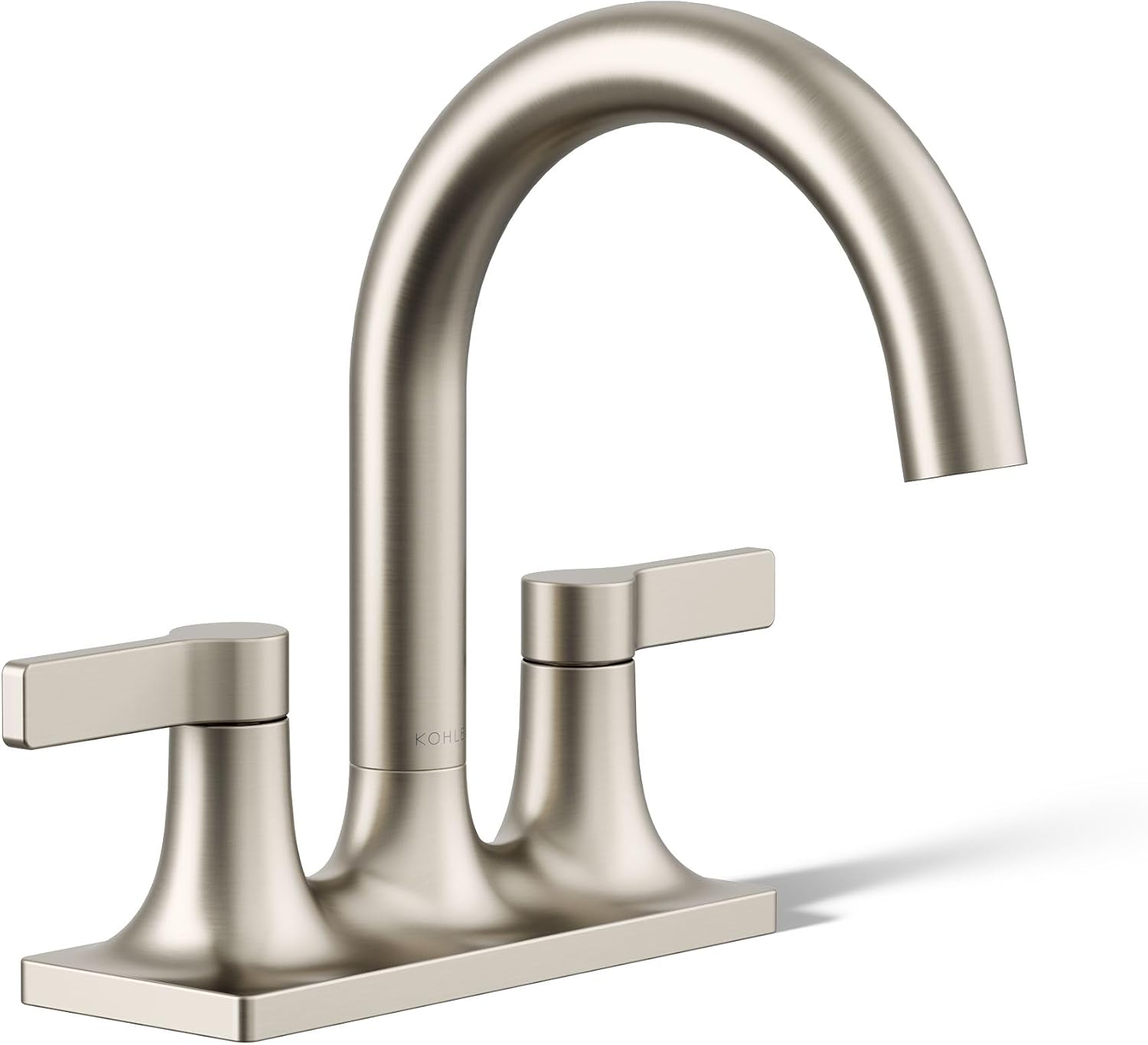 KOHLER K-28124-4-BN Venza® Centerset Bathroom Sink Faucet, 3-Hole, 1.2 GPM, Easy Installation, Corrosion Resistant, Vibrant Brushed Nickel