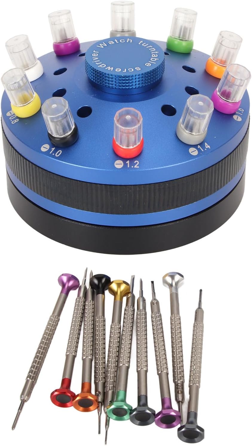 Pilipane Watch Screwdriver Set Stainless Steel High Precision Watch Strap Remover Tool with Base for Watch Repair Jewelry Glasses Multi Sizes Durable