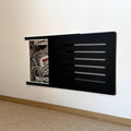 Electrical Panel Cover Sliding Breaker Box Cover with Self Adhesive Track, Extra Thin Electrical Panel Cover Decorative Wall, Safe Distribution Box Protective Lid(Black B,55 x 45 cm/21.7 x 17.7 in)