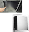 Square Breaker Box Cover Access Door with Push-Button, Stainless Steels Electricity Meter Box Cover for Farmhouse, Fuse Box Cover with Hidden Switch(50.5cm (19 7/8'))
