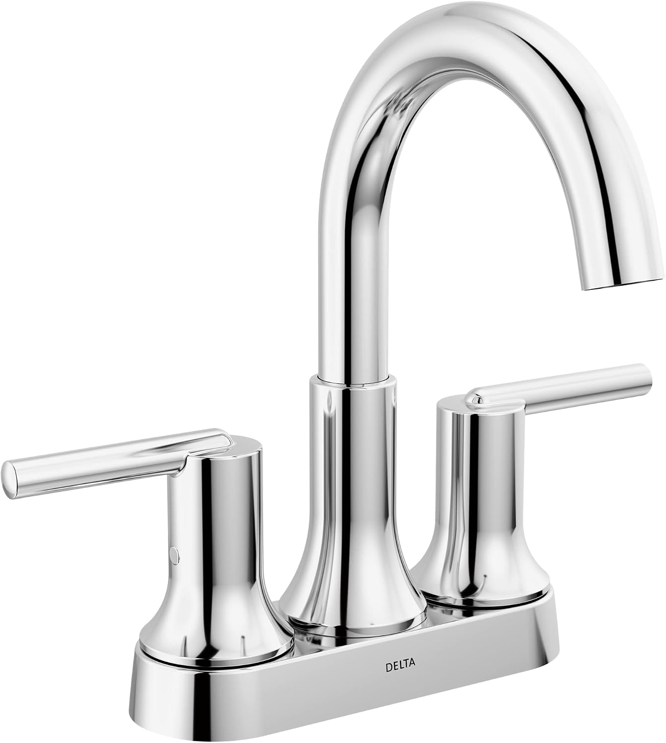 Delta Faucet Trinsic Chrome Bathroom Faucet, Bathroom Sink Faucet, Centerset, Diamond Seal Technology, Metal Drain Assembly, Chrome 2559-MPU-DST