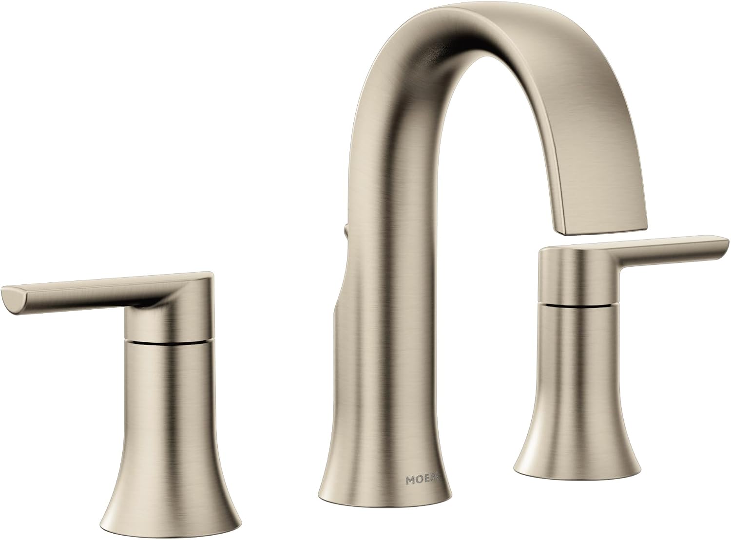 Moen Doux Brushed Nickel Two-Handle Adjustable Widespread Modern Bathroom Faucet Trim Kit, Valve Included, TVS6925BN