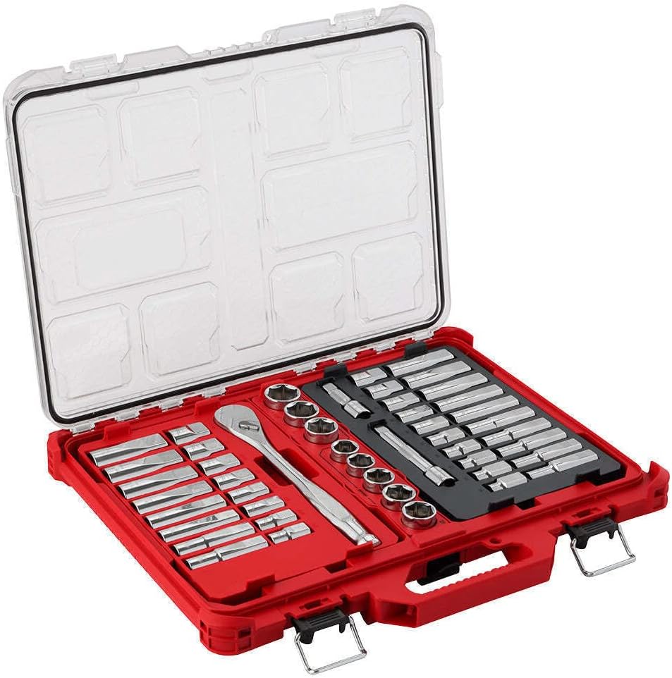 (Two Boxes) Compatible with Milwaukee 48-22-9487 94 PC 1/2' Drive Ratchet/Socket Set w/Packout Organizer