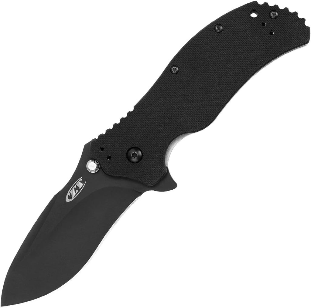 Zero Tolerance 0350 Folding Pocket Knife; 3.25' S30V Stainless Steel Blade with Tungsten DLC Finish; Textured G-10 Handle Scales, SpeedSafe Assisted Opening, Liner Lock, Quad-Mount Clip; 6.2 OZ.