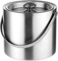 Ice Bucket Champagne Bucket Stainless Steel Ice Bucket With Lid Double-Layer Insulation Cooler Bucket Suitable For Bar Ice Buckets for Parties (Color : Silver, Size : 16.5 * 15cm) (Silver 17*19cm)