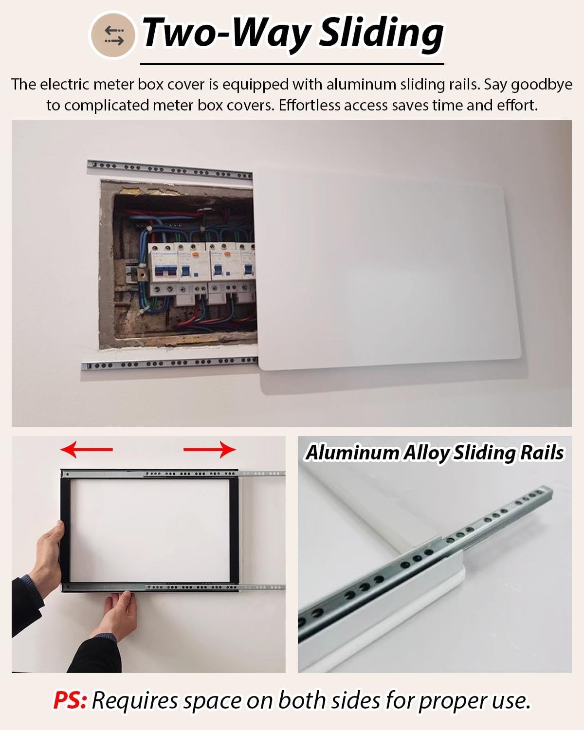 Decorative Sliding Fuse Box Cover, Hidden Painting Electrical Meter Box Cover for Living Room and Corridor