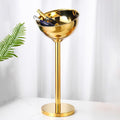 Ice Bucket Gold with Stand, 12L Metal Buckets for Party Bar Camping BBQ Home Wedding Gift, Capacity for 6 Bottles Champagne