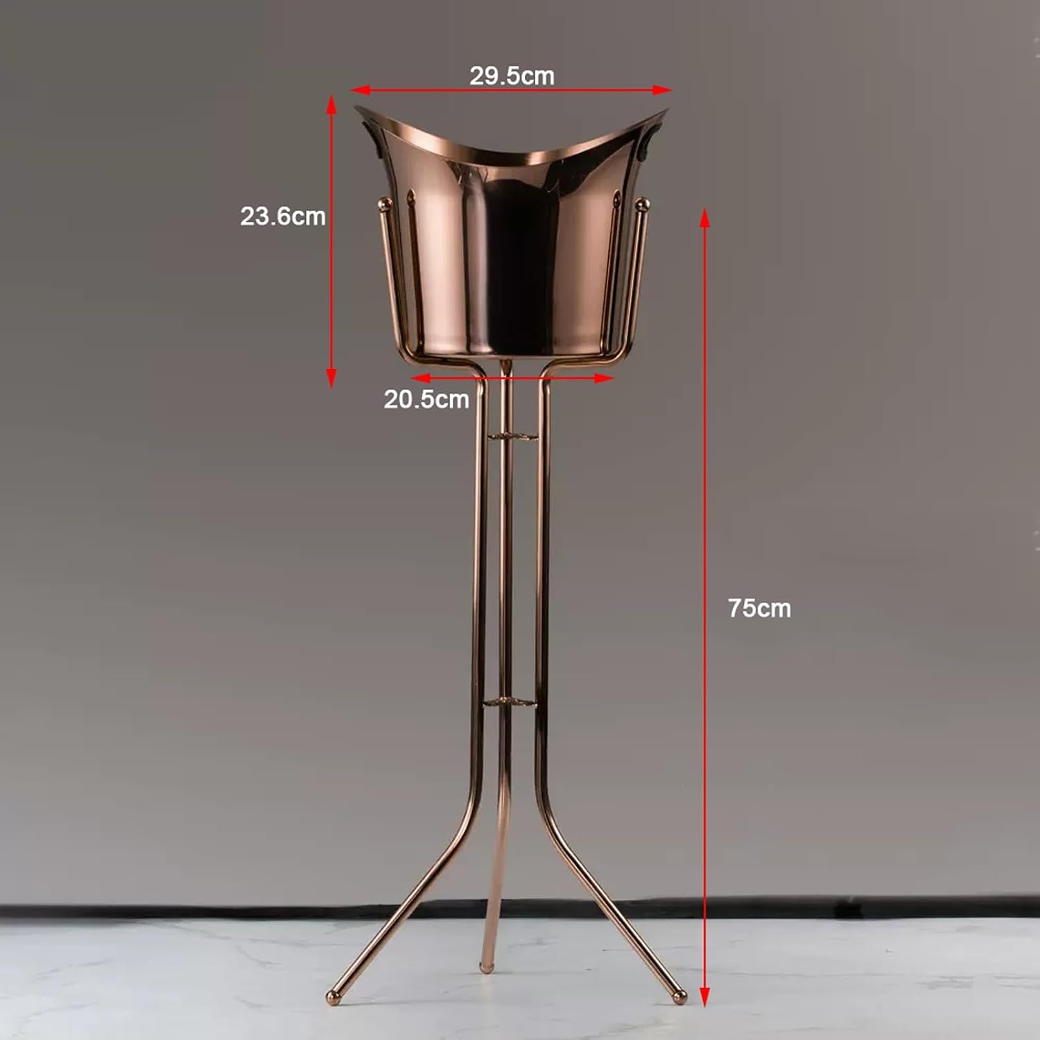 Portable Ice Bucket with Stand Stainless Steel Floor Wine Bar Vertical Cooler for Indoor and Outdoor Party