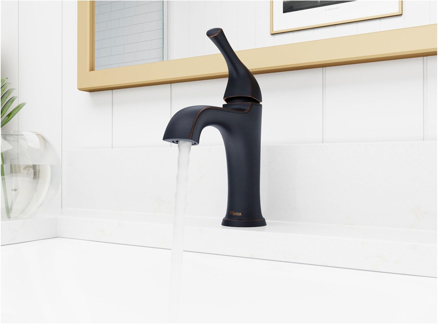 Pfister LG42-MCA0 McAllen 1.2 GPM Single Hole Bathroom Faucet with Pfast Connect, Pforever Seal Valves, Spot Defense, and TiteSeal – Includes Push & Seal Drain Assembly - Spot Defense Brushed Nickel