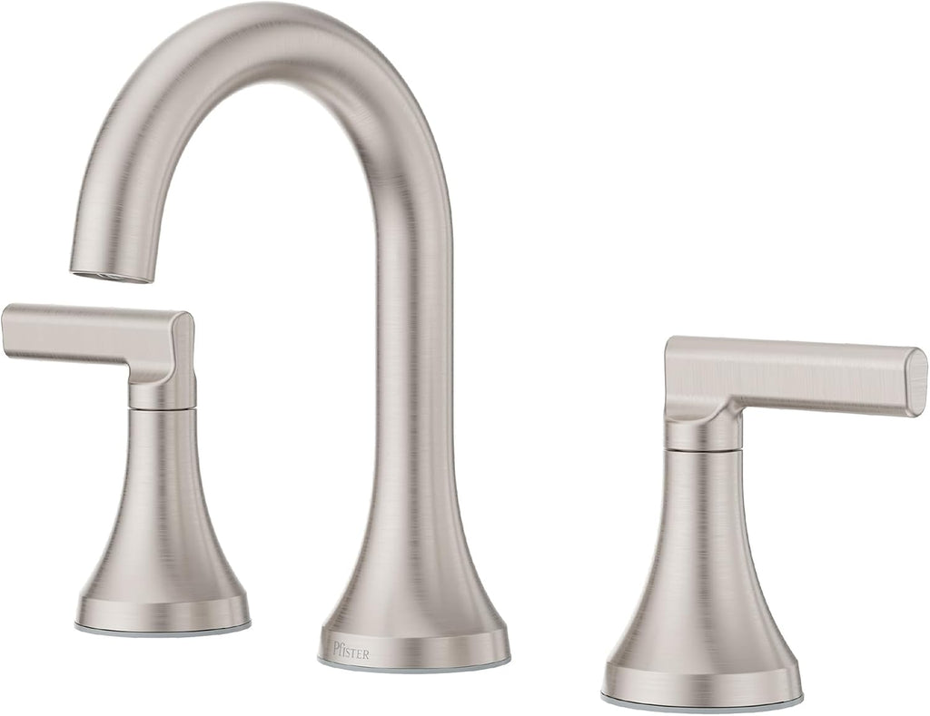Pfister Vedra Bathroom Sink Faucet, 8-Inch Widespread, 2-Handle, 3-Hole, NSF Certified, Spot Defense Brushed Nickel Finish, LF049VEDGS