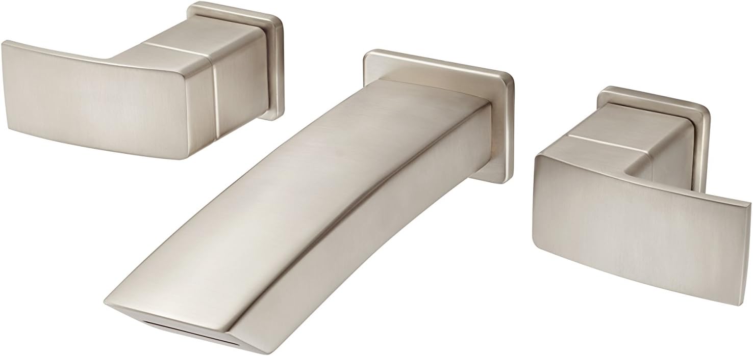 Pfister LG49DF3K Kenzo 2-Handle 8' Wallmount Bathroom Faucet, Brushed Nickel