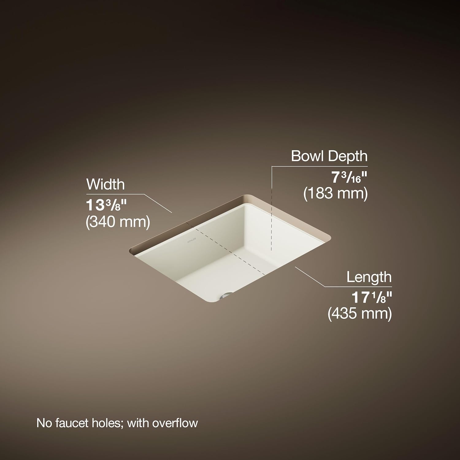 KOHLER VERTICYL™ 17X13 RECTANGLE UC LAV