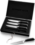Schmidt Brothers - Heritage 4-Piece Jumbo Steak Knife Set, High-Carbon German Stainless Steel Cutlery