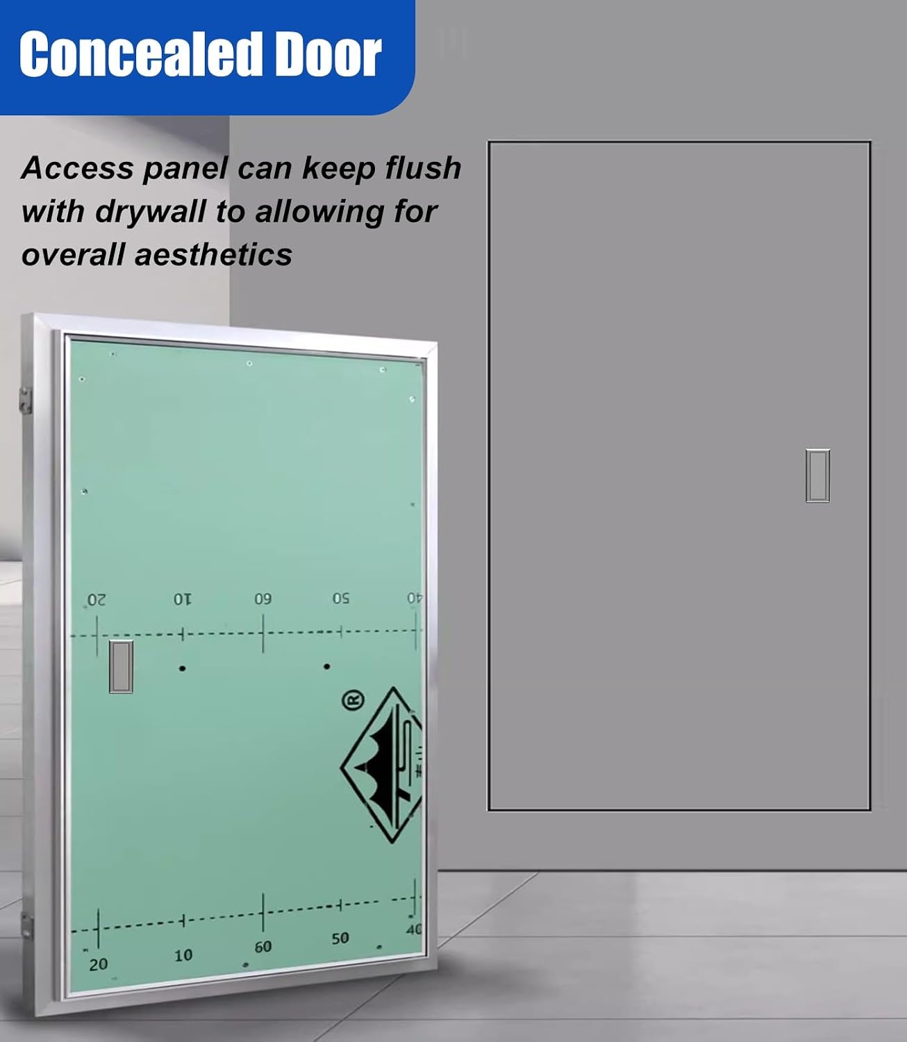 Hidden Paintable Drywall Access Panel, Electrical Wiring Duct Plasterboard Access Door with Handle, Flush Mount Inspection Service Door(12x16in)