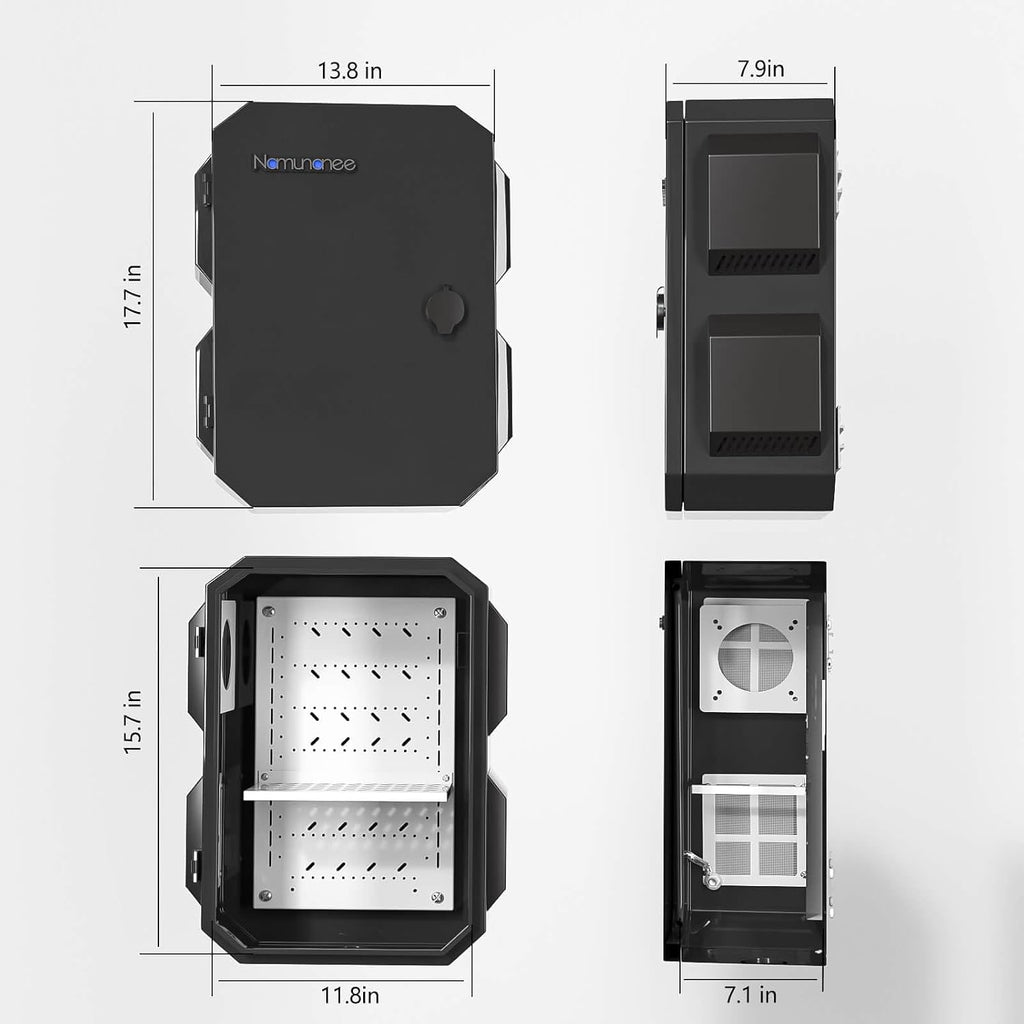 Outdoor Electrical Box, Cold-Rolled Steel Plate, Aluminum Alloy Back Beam, One-Piece Ventilation Design, IP65 Waterproof, Wall/Pole Mounted (15.7' x 12' x 8')