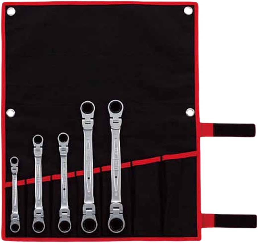 TONE Ratchet Ring Wrench Flex Head Set RMFW500 Black 5-Piece