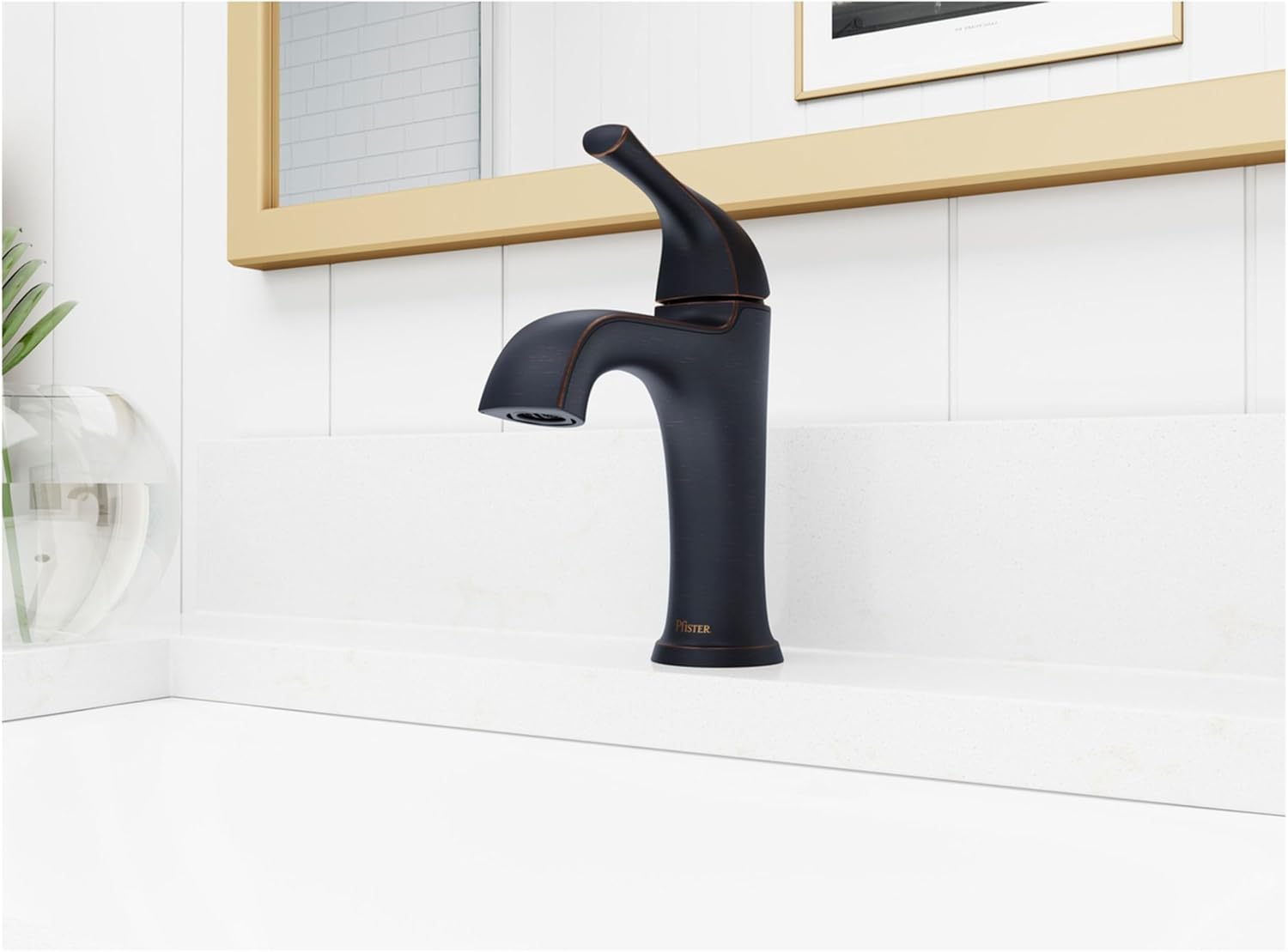 Pfister LG42-MCA0 McAllen 1.2 GPM Single Hole Bathroom Faucet with Pfast Connect, Pforever Seal Valves, Spot Defense, and TiteSeal – Includes Push & Seal Drain Assembly - Spot Defense Brushed Nickel