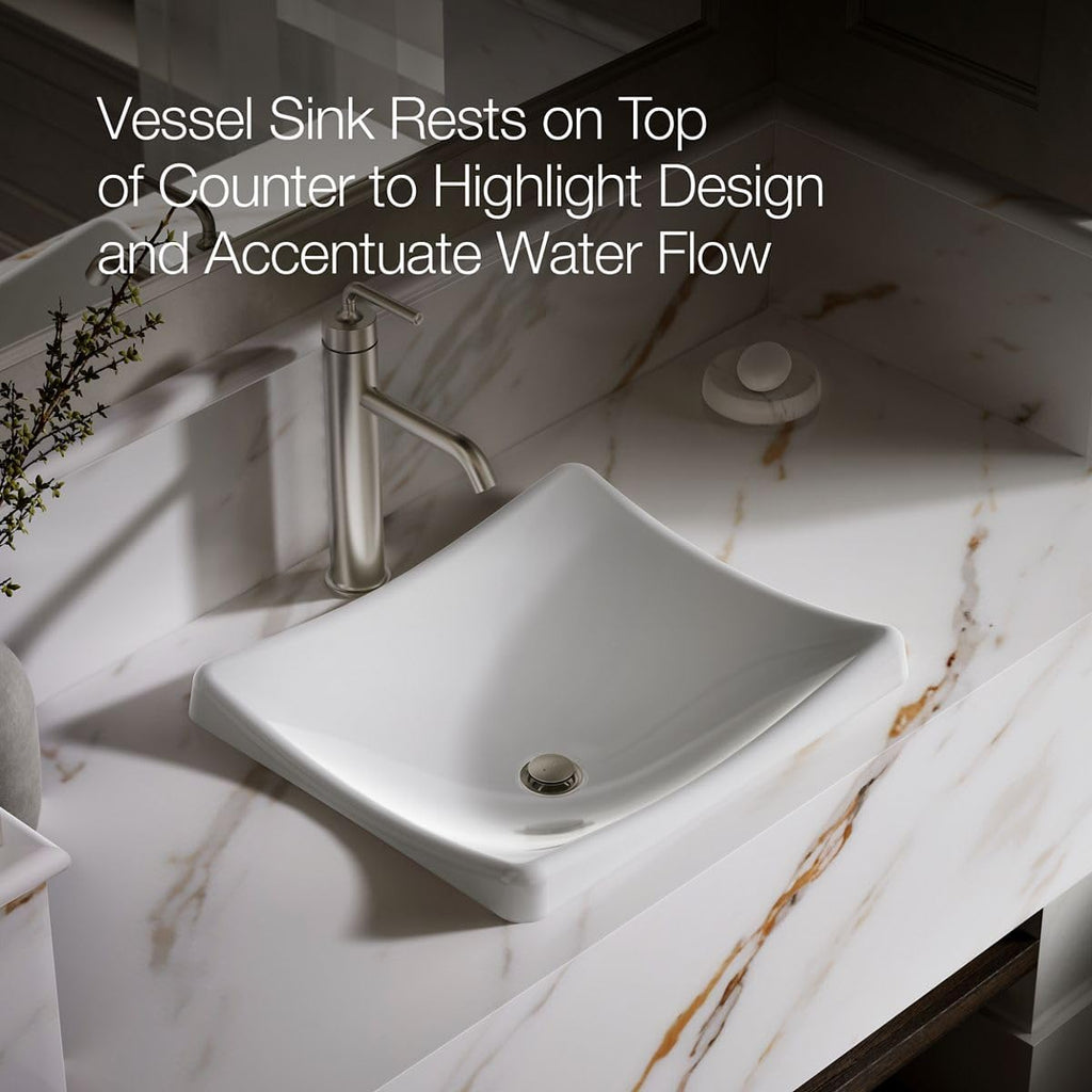 Kohler DemiLav Wading Pool vessel bathroom sink, White